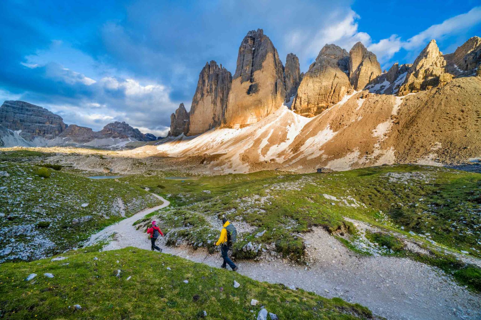 People hiking in Italy.