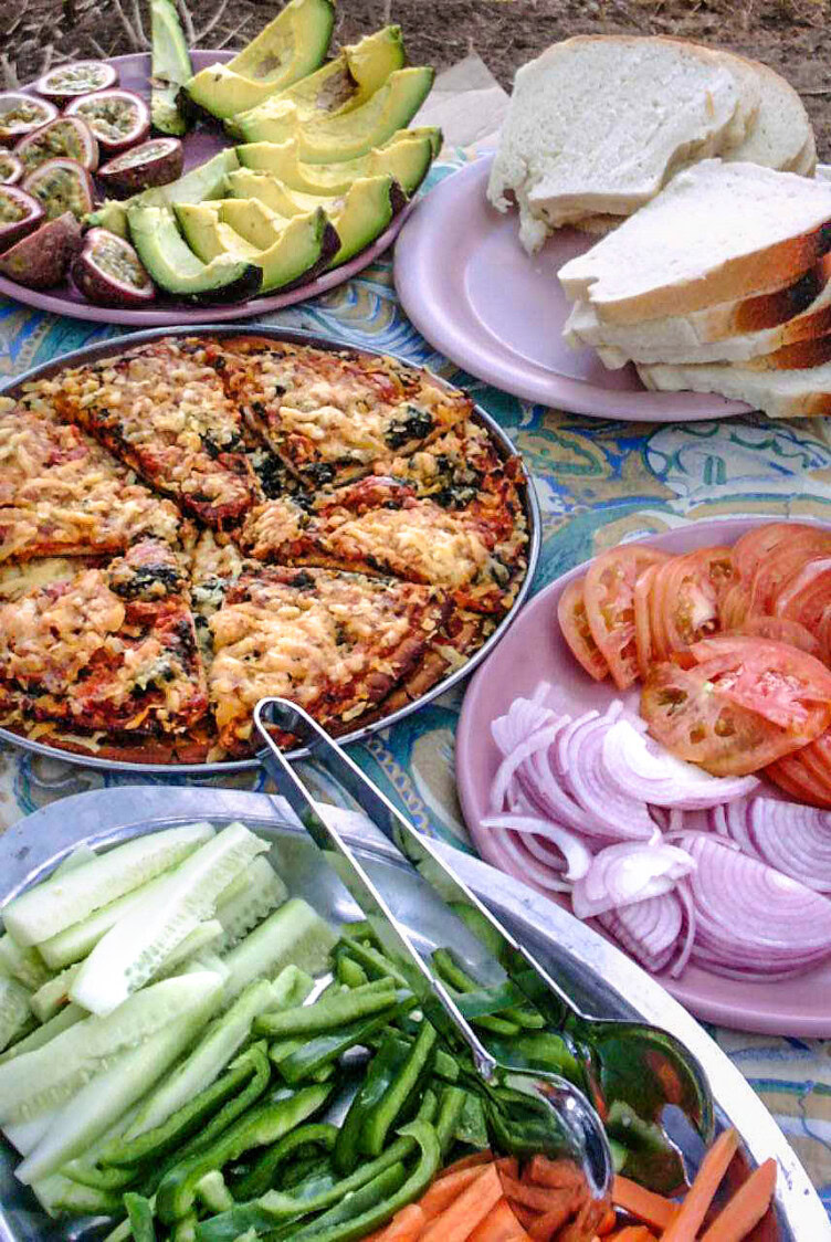 A picnic spread.