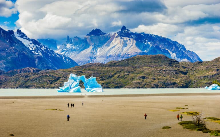 Iceberg Lago Grey in Torres del Paine National Park, Chile